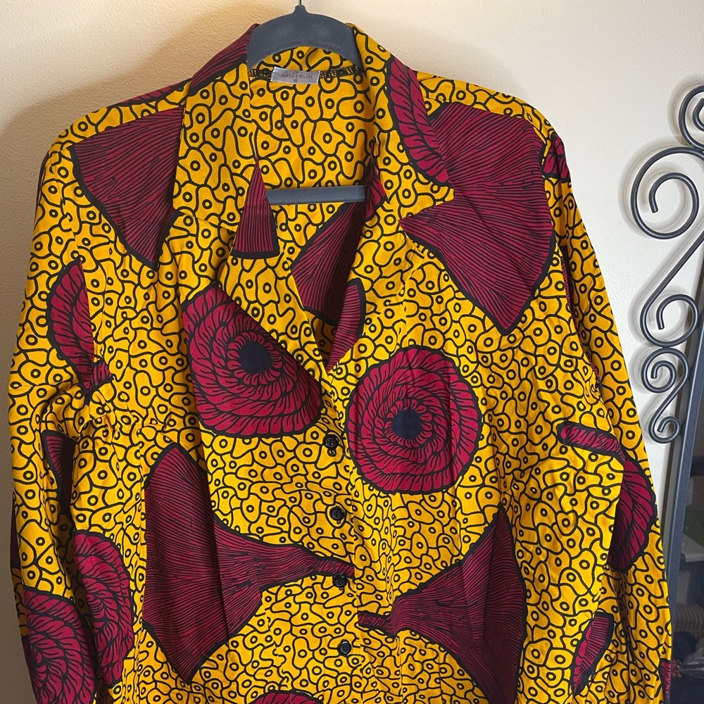 Grass-Fields Ankara Blouse